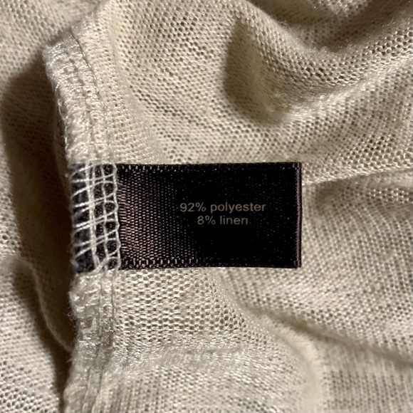 The Limited Tan Linen Blend Tie Waist 3/4 Ruched Sleeve Cardigan/Jacket. Large - Picture 13 of 14